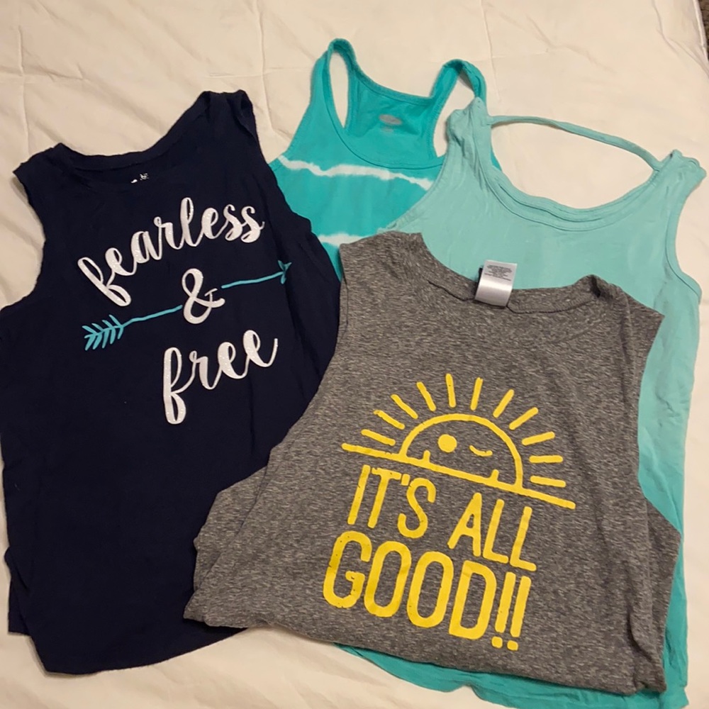 Girls Tank tops (5) size L 10/12- Justice/Old Navy